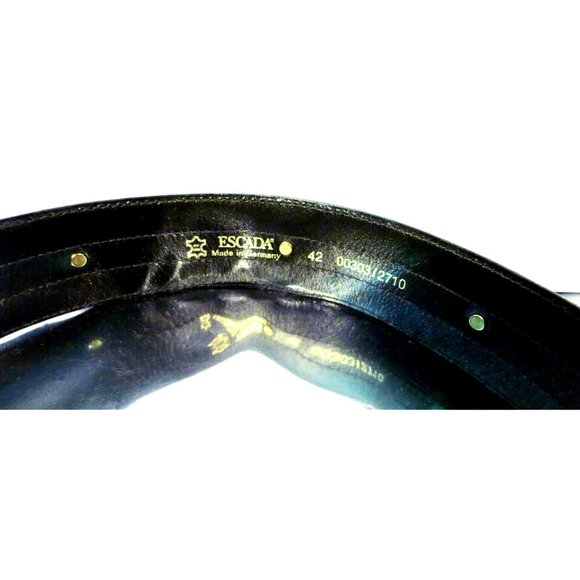 Vintage ESCADA Suede Leather - Gold Toned Hardware Luxury Fashion Belt - Size 42 - Picture 9 of 9